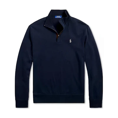 Polo Ralph Lauren SS25 Navy Blue Half-Zip Logo Embroidered Sweatshirt 710890534-028