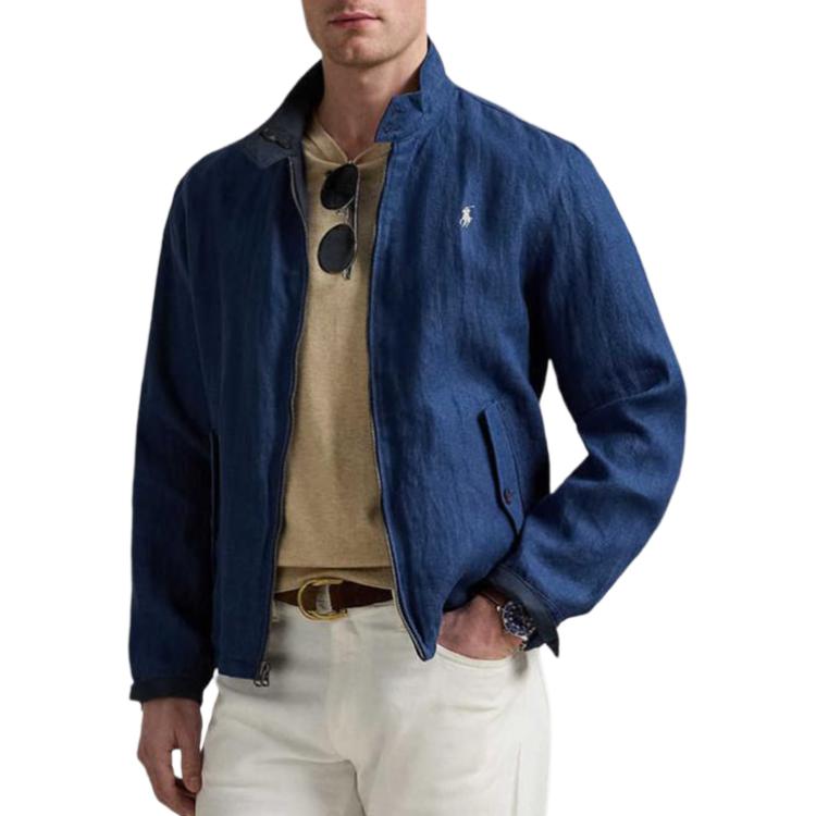 Purchase Polo Ralph Lauren SS25 Jaket Harrington Navy Terbalik Sulaman Pony MNPOOTW15A20001410-410