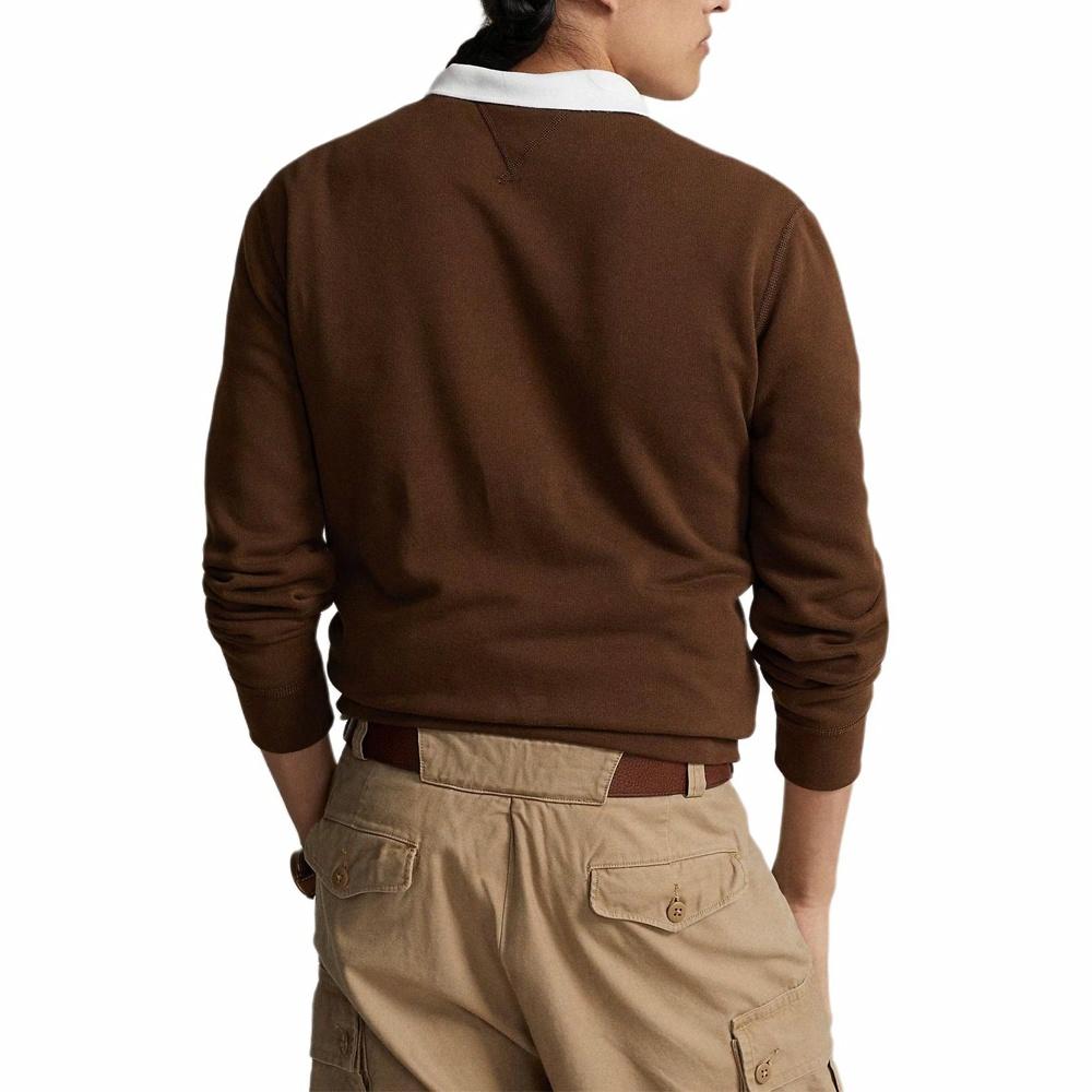 Shop 폴로 랄프 로렌 SS25 자수 크루넥 스웨트셔츠 브라운 710825900-014