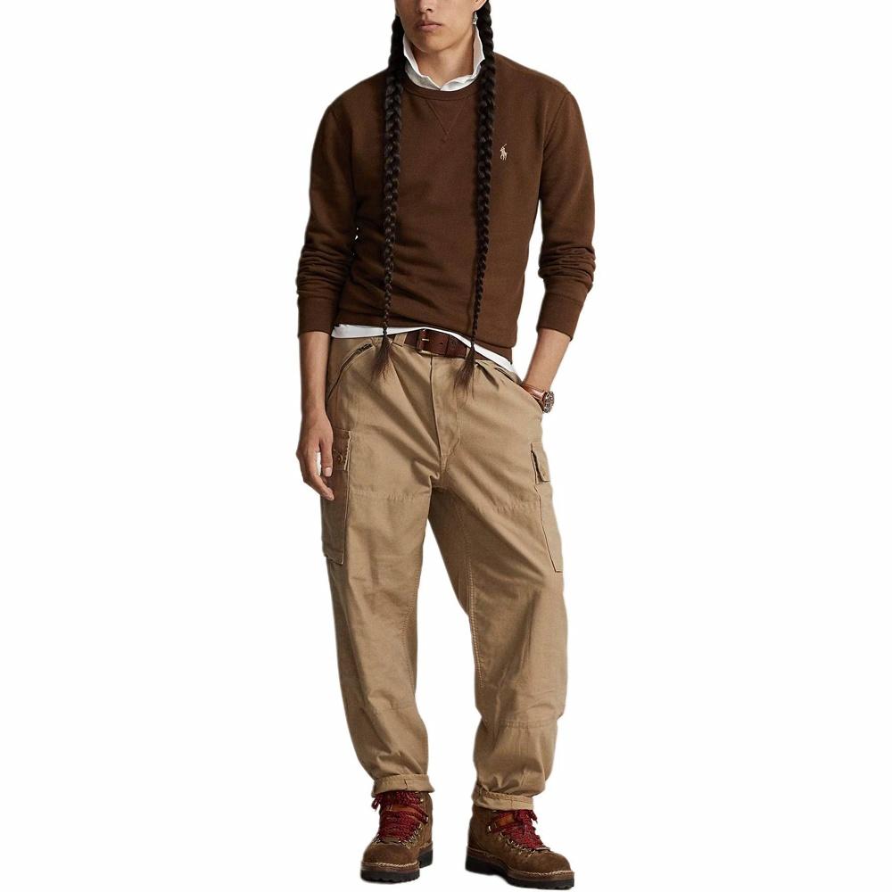 Purchase 폴로 랄프 로렌 SS25 자수 크루넥 스웨트셔츠 브라운 710825900-014