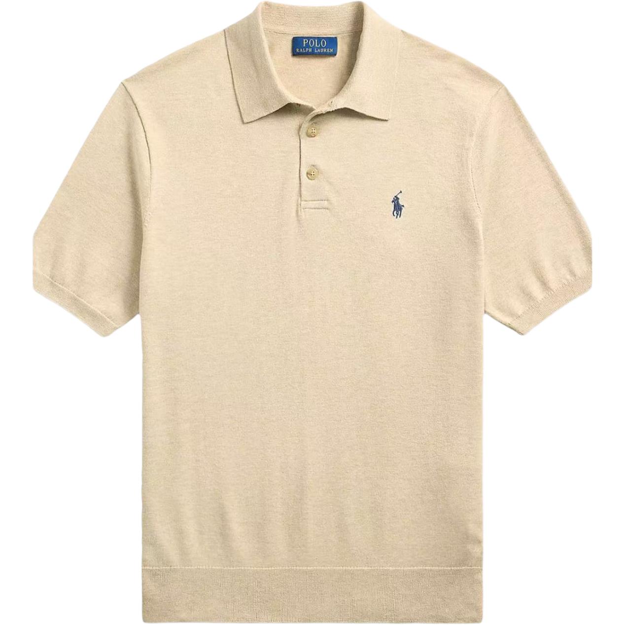 Order Polo Ralph Lauren SS25 Baju Polo Lengan Pendek Khaki Sulam Logo Pony. 710950158-006