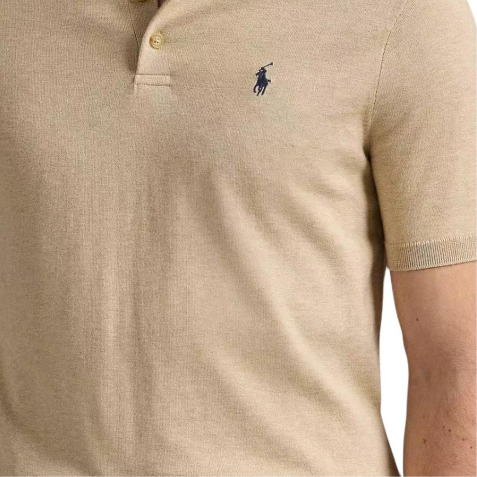 Purchase Polo Ralph Lauren SS25 Baju Polo Lengan Pendek Khaki Sulam Logo Pony. 710950158-006