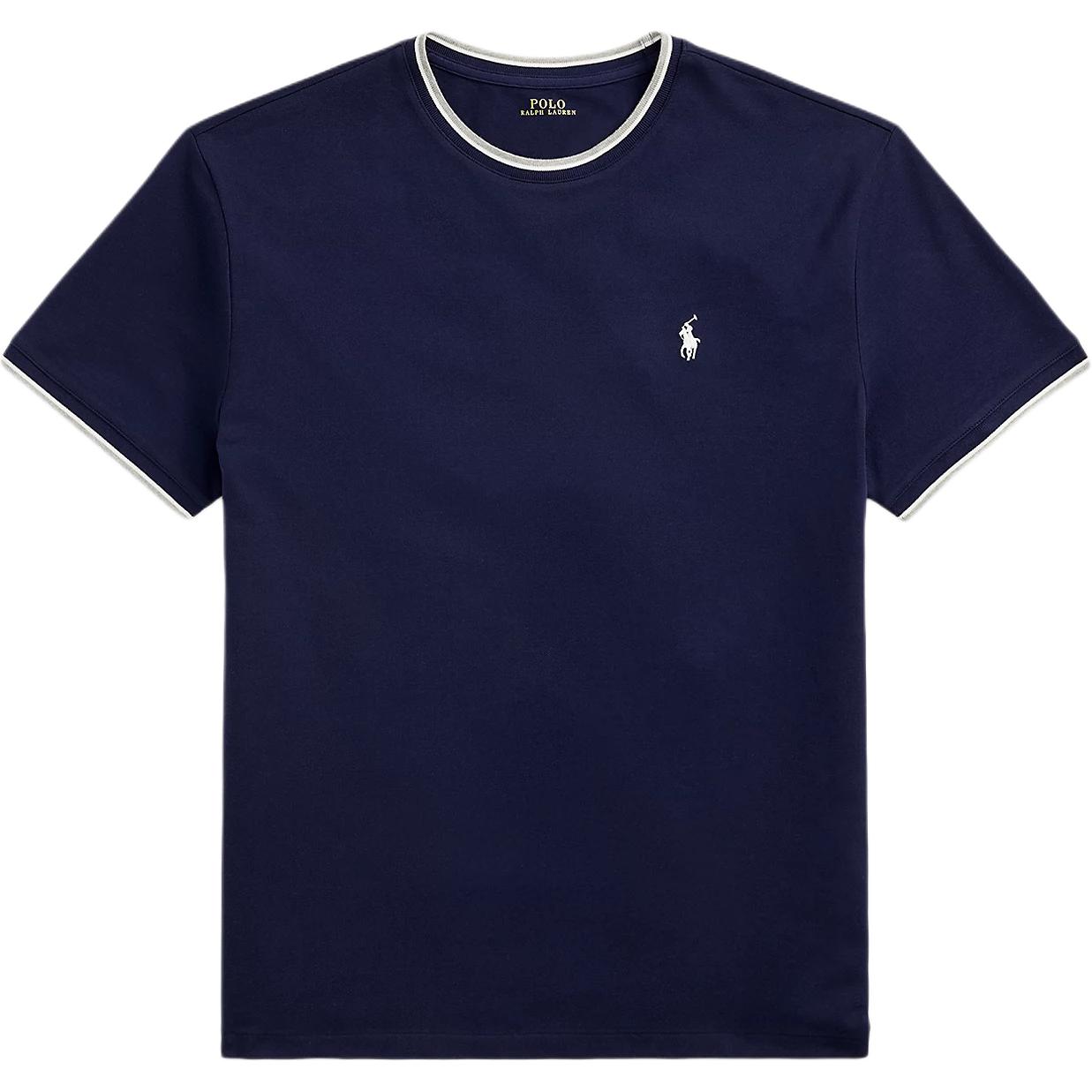 Polo Ralph Lauren SS25 Solid Color Small Pony Logo Crewneck Tee Blue  Shirt. 710963492-001
