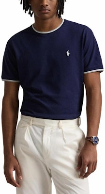 Polo Ralph Lauren SS25純色小馬標誌圓領藍色T恤。 710963492-001 Shop Polo Ralph Lauren SS25純色小馬標誌圓領藍色T恤。 710963492-001