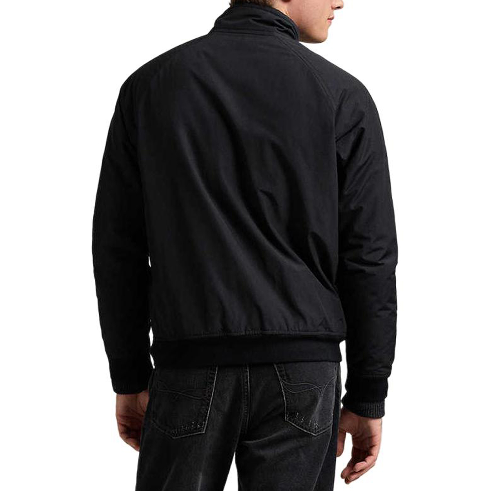 Polo Ralph Lauren SS25 Solid Color Stand Collar Raglan Jacket Black Men 710962340002 圖 4