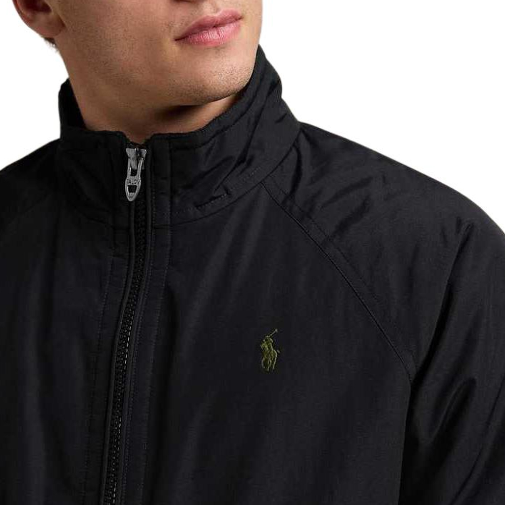 Polo Ralph Lauren SS25 Solid Color Stand Collar Raglan Jacket Black Men 710962340002 圖 6