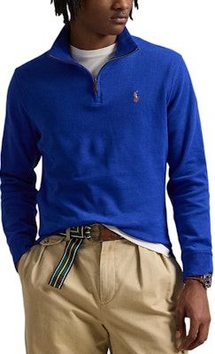 Polo Ralph Lauren SS25 Logo Kuda Separuh Zip Lengan Panjang Biru. 710671929-067 Lookbook Polo Ralph Lauren SS25 Logo Kuda Separuh Zip Lengan Panjang Biru. 710671929-067