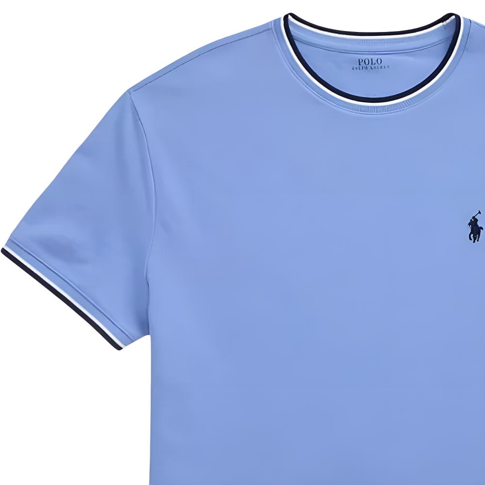 Details for Polo Ralph Lauren SS25 男裝藍色條紋刺繡小馬標圓領短袖T恤 710963492-004