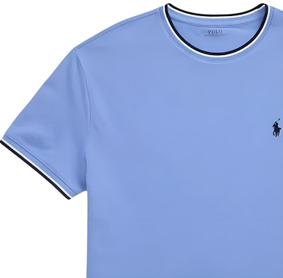 Polo Ralph Lauren SS25 男裝藍色條紋刺繡小馬標圓領短袖T恤 710963492-004 Details for Polo Ralph Lauren SS25 男裝藍色條紋刺繡小馬標圓領短袖T恤 710963492-004