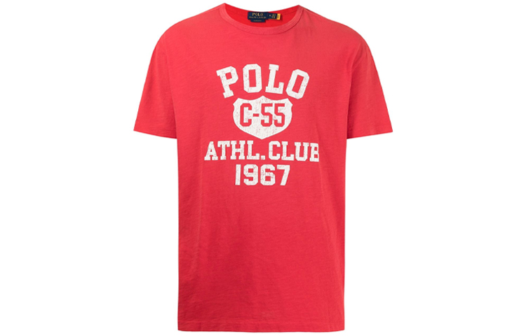 Polo Ralph Lauren SS26 Red  Oversized Logo Print Casual Crewneck T-Shirt 710839224-001