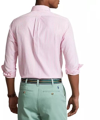Polo Ralph Lauren 條紋刺繡Logo粉紅色長袖休閒襯衫 男士款 710879993-002 Purchase Polo Ralph Lauren 條紋刺繡Logo粉紅色長袖休閒襯衫 男士款 710879993-002