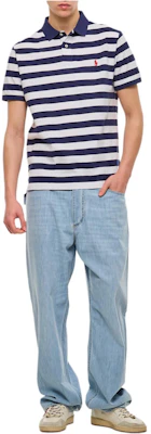 Polo Ralph Lauren 條紋刺繡Logo短袖男款POLO衫 藍白色 710934552-001 Lookbook Polo Ralph Lauren 條紋刺繡Logo短袖男款POLO衫 藍白色 710934552-001