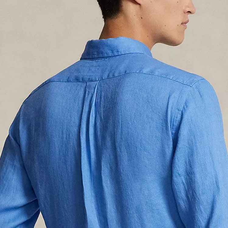 Polo Ralph Lauren Summer Blue Long Sleeve Shirt with Embroidered Logo for Men 710791449-031 圖 5