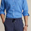 Sizing ポロラルフローレン メンズ 夏用ブルー刺繍ロゴ入り長袖シャツ 710791449-031