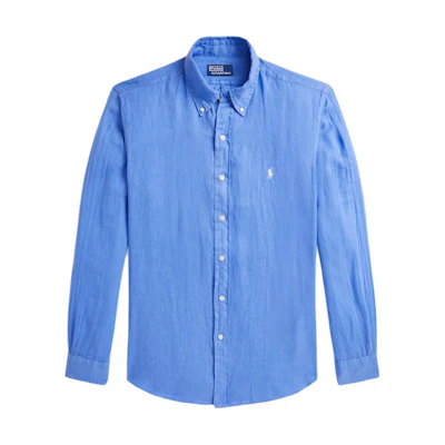 Polo Ralph Lauren The Hamptons Collection Classic Fit Linen Shirt Blue . MNPOWOV16824640-400