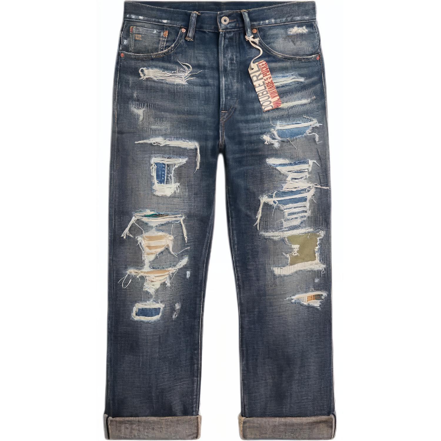 Polo Ralph Lauren Vintage Embroidered Denim Jeans Blue - MNRRDNM10920-102