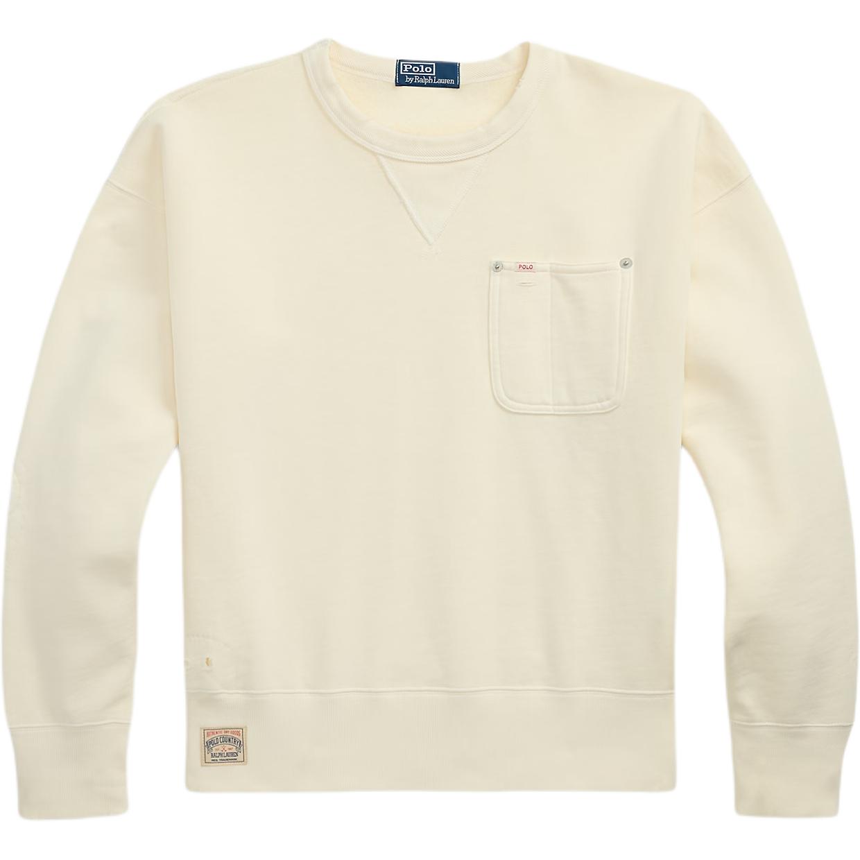 Polo Ralph Lauren Vintage Fleece Pocket Sweatshirt White 710965010-001