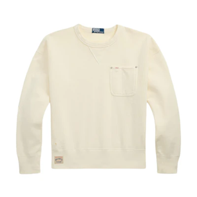 Polo Ralph Lauren Vintage Fleece Pocket Sweatshirt White 710965010-001