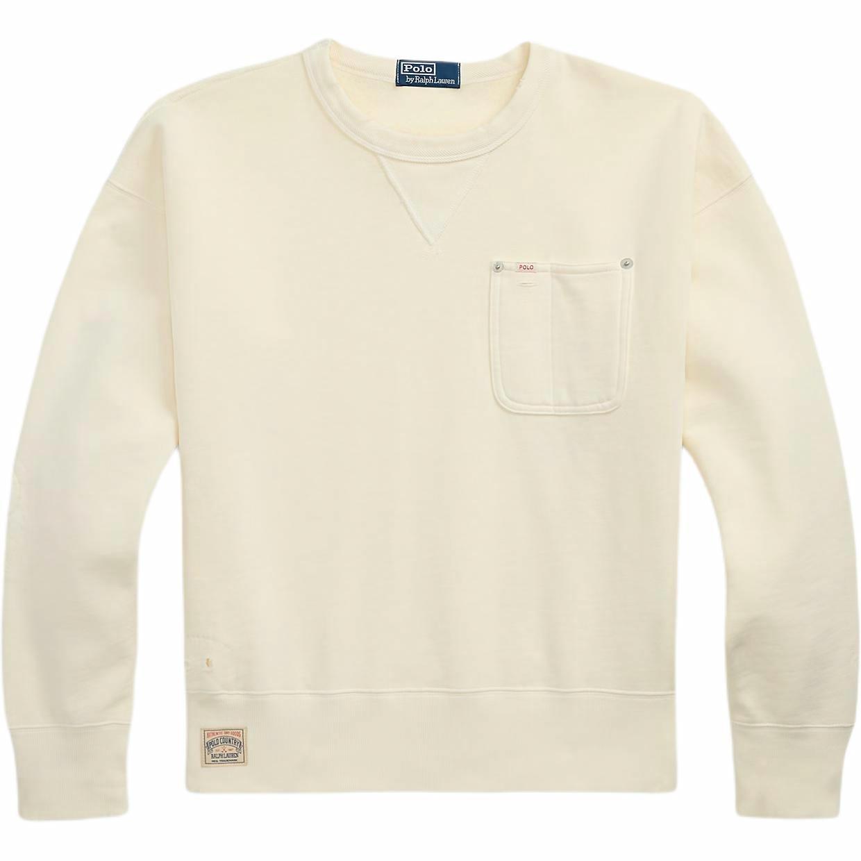 Polo Ralph Lauren Vintage Fleece Pocket Sweatshirt White 710965010-001 圖 2