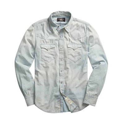 Polo Ralph Lauren Washed Casual Single-Breasted Shirt Blue (). MNRRWOV16820096-400