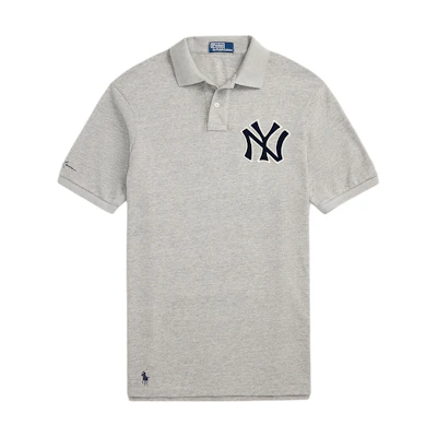 Polo Ralph Lauren MLB Yankees Logo Print Straight-Fit Polo Shirt Grey Men. MNPOKNI1N823071