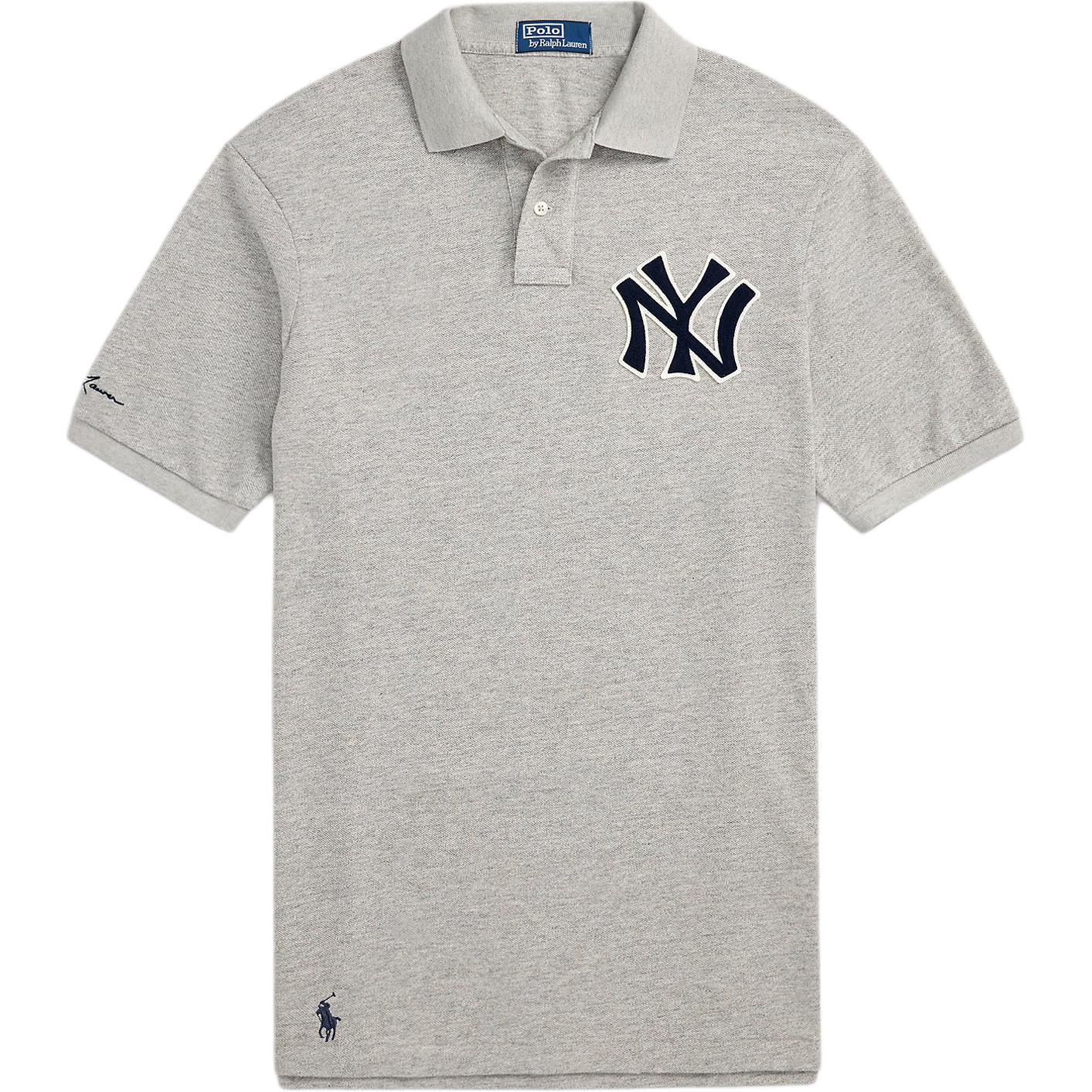 Polo Ralph Lauren MLB Yankees Logo Print Straight-Fit Polo Shirt Grey Men. MNPOKNI1N823071 圖 2