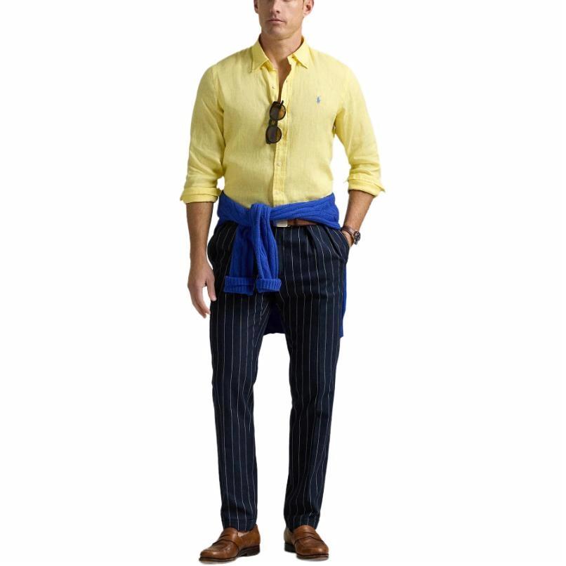 Polo Ralph Lauren Yellow Logo Embroidered Long Sleeve Shirt for Men. 710968915-011 圖 3