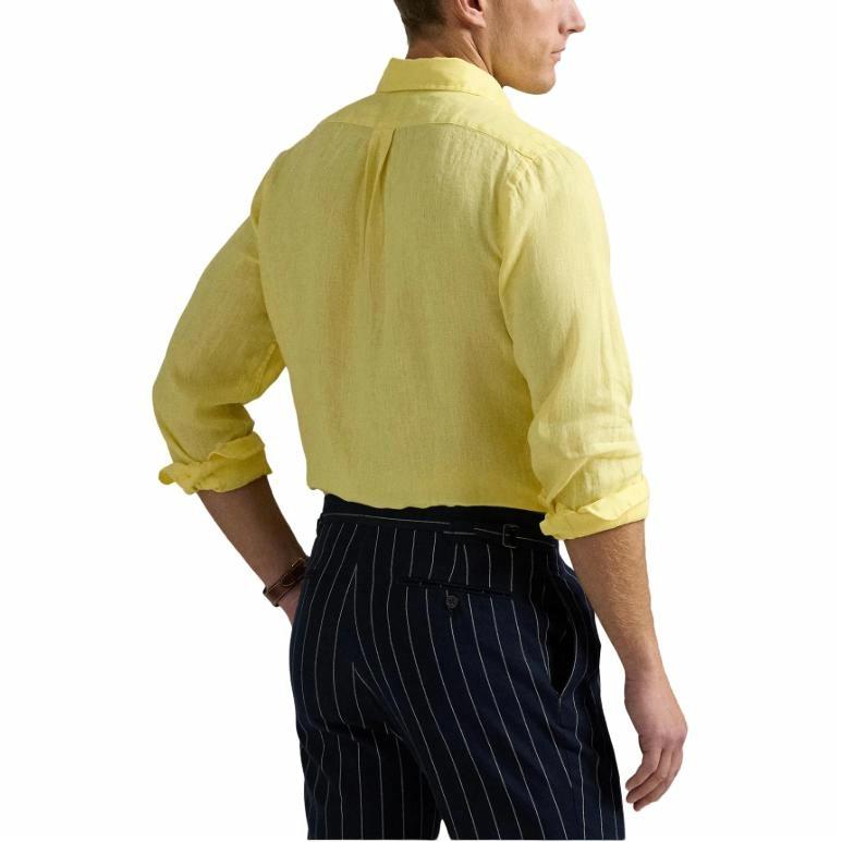 Polo Ralph Lauren Yellow Logo Embroidered Long Sleeve Shirt for Men. 710968915-011 圖 5