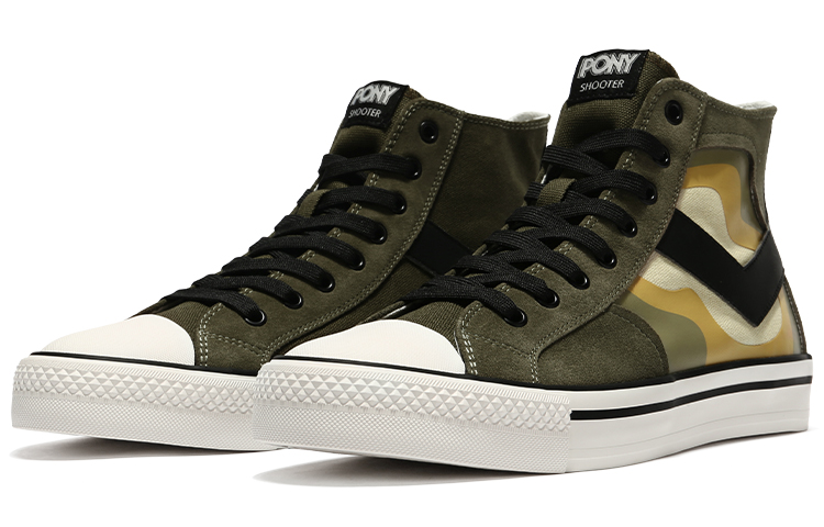 Lookbook PONY Canvas High-Top 'Dark Green Patchwork' 13M1SH10KN