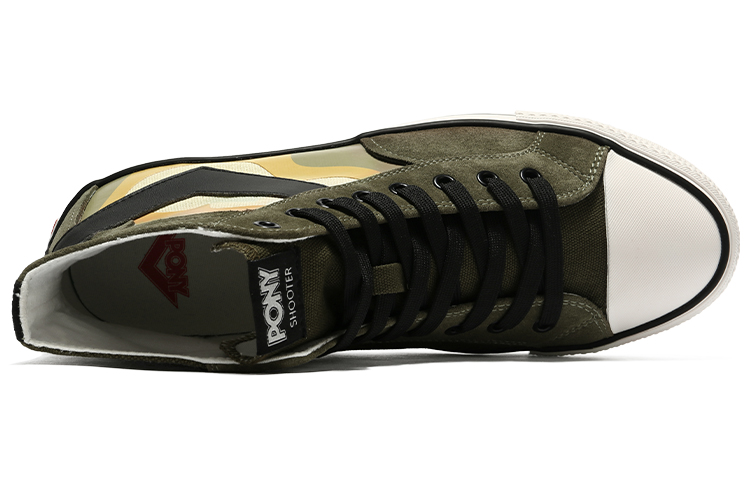 Shop PONY Canvas High-Top 'Dark Green Patchwork' 13M1SH10KN