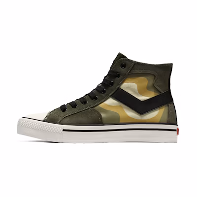 PONY Canvas High-Top 'Dark Green Patchwork'