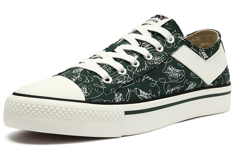Order PONY Canvas Low ''Donkergroene Print'' 12M1SH04BN