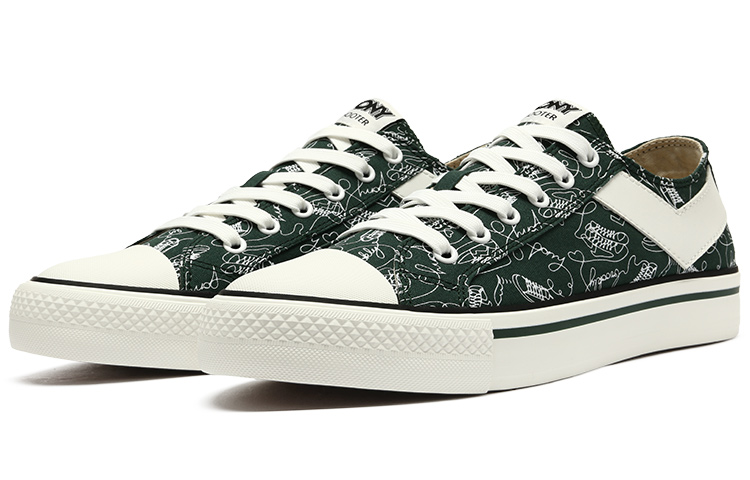 Lookbook PONY Canvas Low ''Donkergroene Print'' 12M1SH04BN