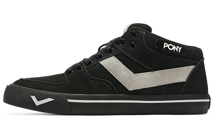 PONY Casual Low-Top Skate Shoe 'Black Silver' 14M1AT30BK