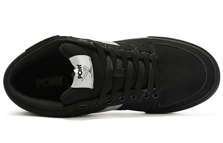 Shop PONY Casual Low-Top Skate Shoe 'Black Silver' 14M1AT30BK