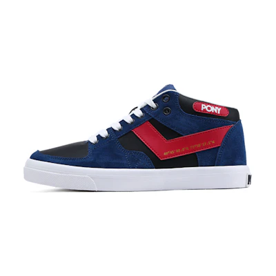 PONY Casual Mid-Top Sneakers 'Black Blue'