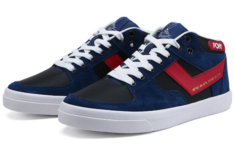 PONY Casual Mid-Top Sneakers 'Black Blue' 圖 2