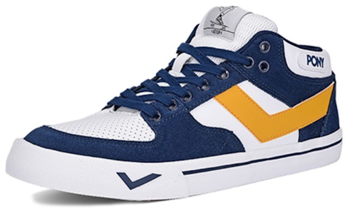 PONY 休閒 耐磨 中筒 板鞋 男款 藍黃 Order PONY 休閒 耐磨 中筒 板鞋 男款 藍黃