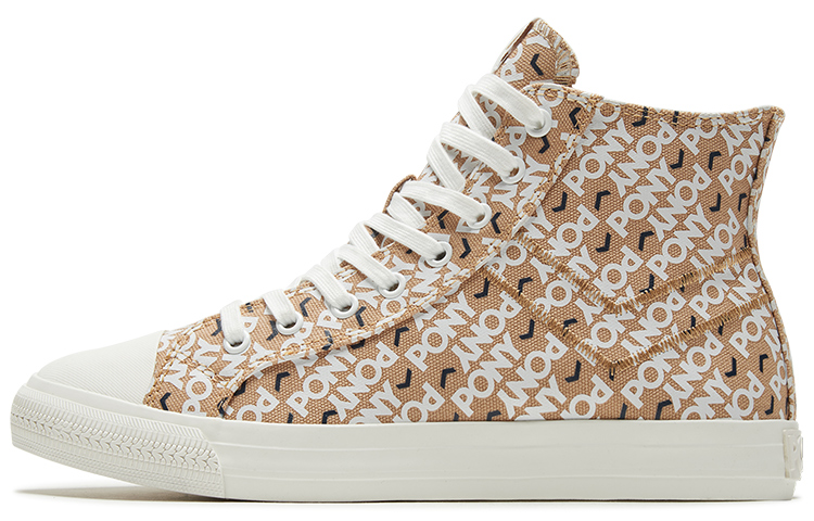 PONY High-Printing Canvas Shoes Khaki