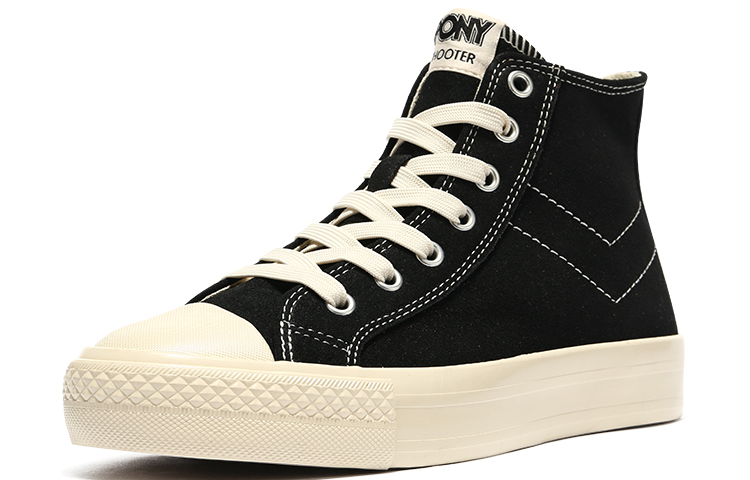 Order PONY Hoge Canvas Schoenen ''Zwart Imitatiebont'' 14U1SH09BK