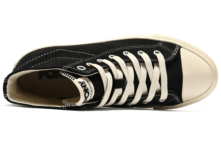 Shop PONY Hoge Canvas Schoenen ''Zwart Imitatiebont'' 14U1SH09BK