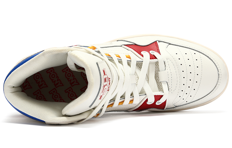 PONY M-100 High-Top Basketball Sneakers 'White Red' 圖 4