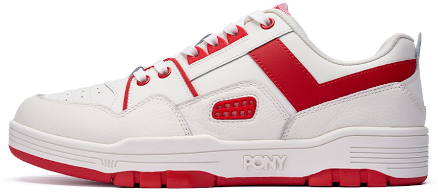 PONY M100 頭層牛皮 綁帶 復古休閒 全皮型時尚潮流 防滑減震 低筒 板鞋 男女款 米紅色 Buy PONY M100 頭層牛皮 綁帶 復古休閒 全皮型時尚潮流 防滑減震 低筒 板鞋 男女款 米紅色