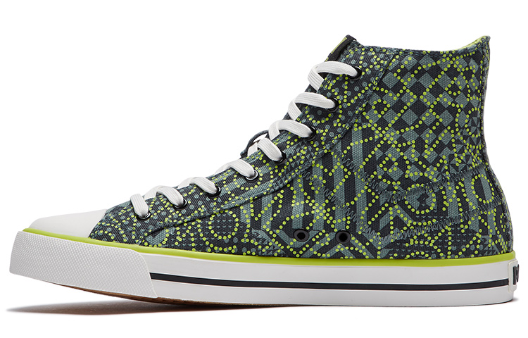 PONY ReflectiveHigh Top Canvas Sneakers Black 01M1SH05BK