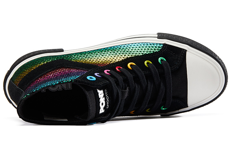 Shop PONY Retro High-Top Canvas ''Arcobaleno Scintillante'' 04U1SH06MO