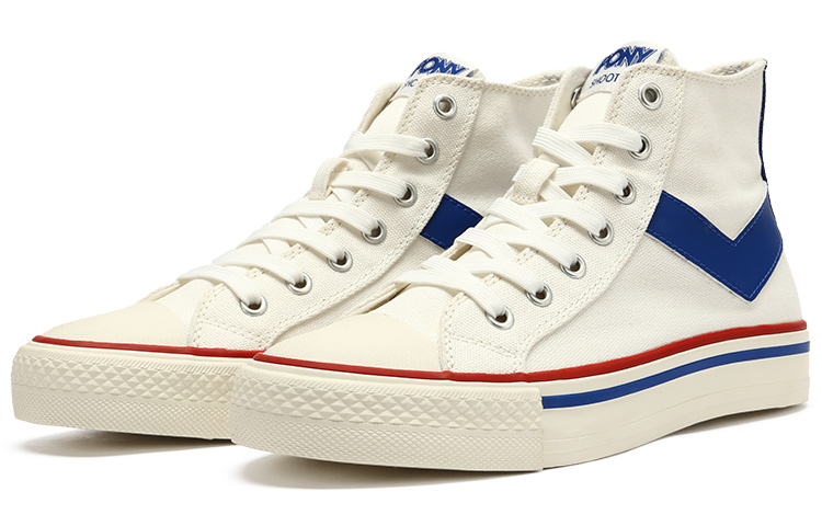 Lookbook PONY Retro High-Top Canvas ''Bianco Blu Rosso'' 12M1SH31RW
