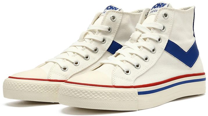 PONY Retro High-Top Canvas ''Bianco Blu Rosso'' 12M1SH31RW Lookbook PONY Retro High-Top Canvas ''Bianco Blu Rosso'' 12M1SH31RW