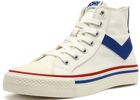 PONY Retro High-Top Canvas 'White Blue Red' 12M1SH31RW Order PONY Retro High-Top Canvas 'White Blue Red' 12M1SH31RW