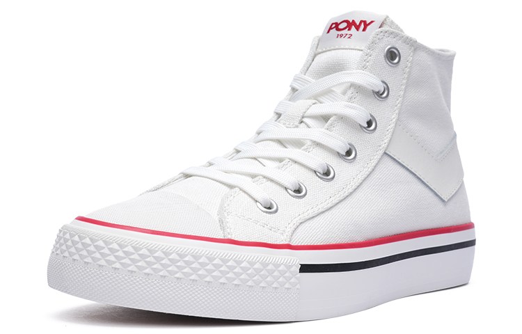 Order PONY Shooter 經典款 舒適軟彈 防滑透氣 高幫 帆布鞋 男女同款 白色