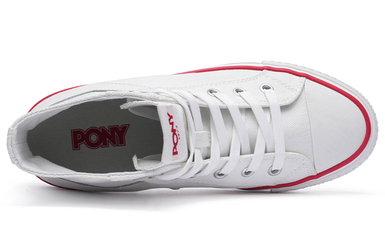 Lookbook PONY Shooter 經典款 舒適軟彈 防滑透氣 高幫 帆布鞋 男女同款 白色